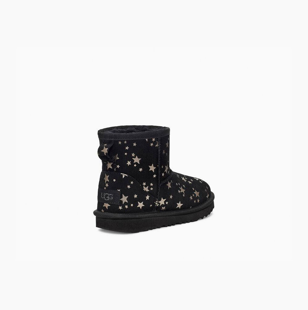 UGG Klassische Mini II Stars Classic Boots Kinder Schwarz Schweiz | 0VDP05HQ