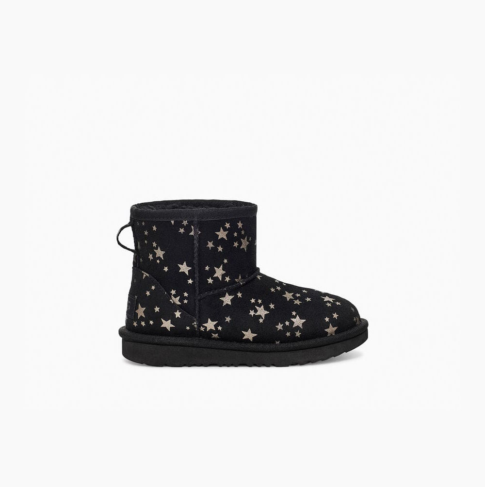 UGG Klassische Mini II Stars Classic Boots Kinder Schwarz Schweiz | 0VDP05HQ