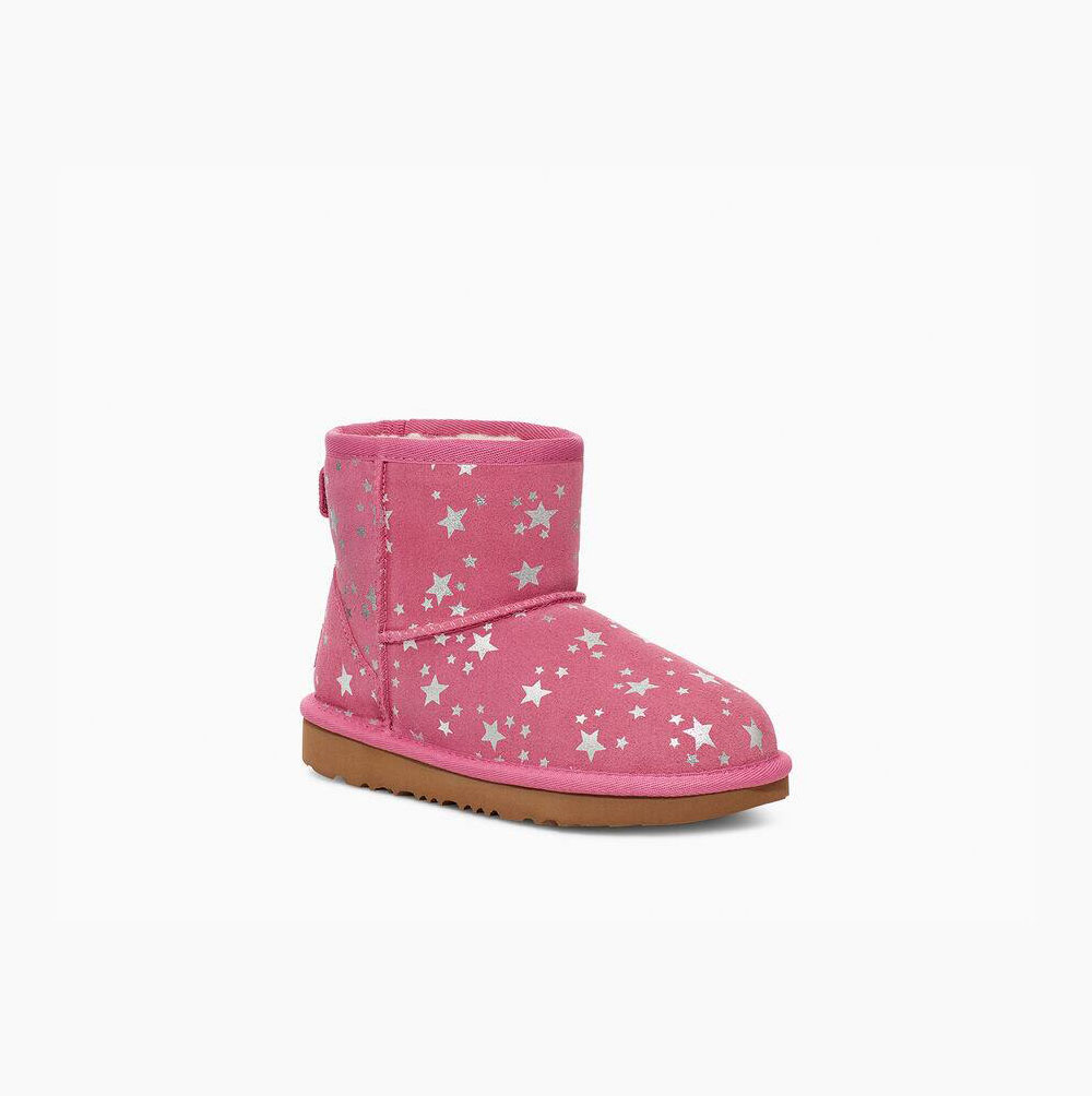 UGG Klassische Mini II Stars Classic Boots Kinder Rosa Schweiz | HO65GGN8