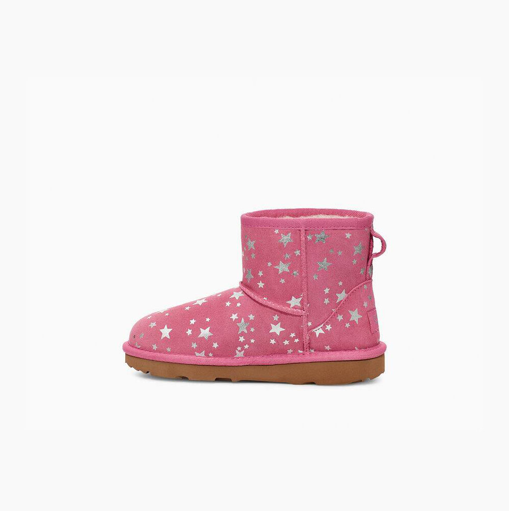 UGG Klassische Mini II Stars Classic Boots Kinder Rosa Schweiz | HO65GGN8