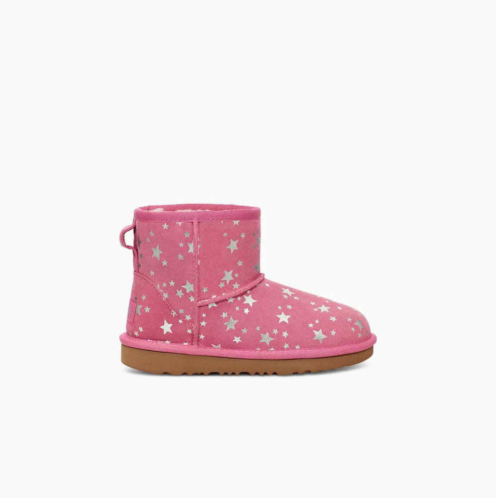 UGG Klassische Mini II Stars Classic Boots Kinder Rosa Schweiz | HO65GGN8