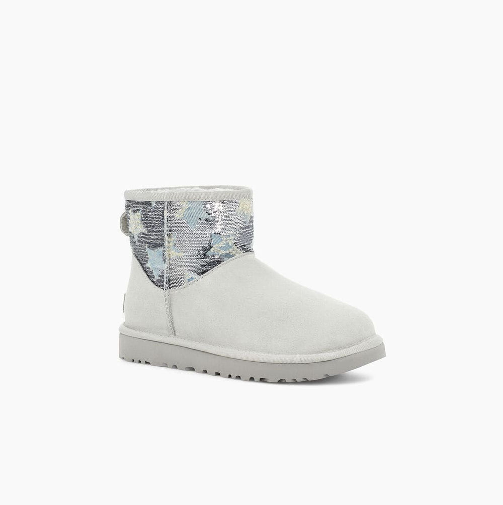 UGG Klassische Mini Sequin Stars Classic Boots Damen Grau Lila Schweiz | EUYAKB3V