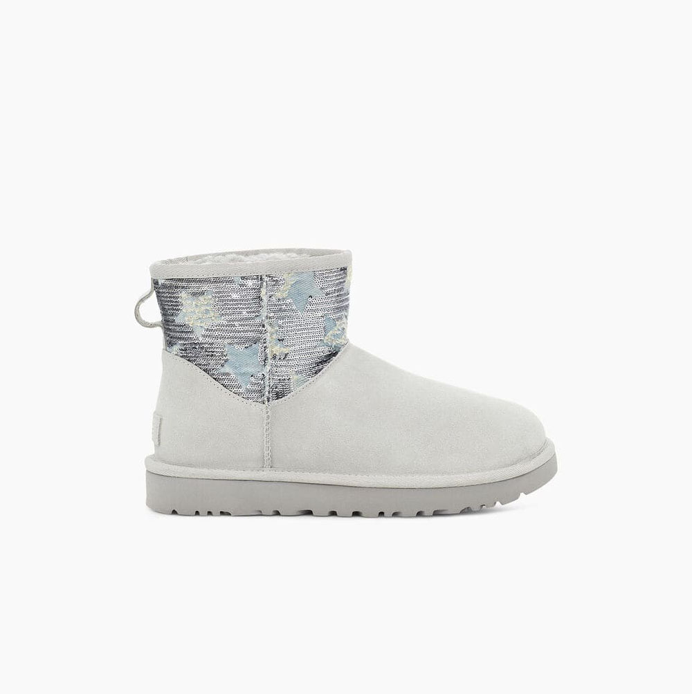 UGG Klassische Mini Sequin Stars Classic Boots Damen Grau Lila Schweiz | EUYAKB3V