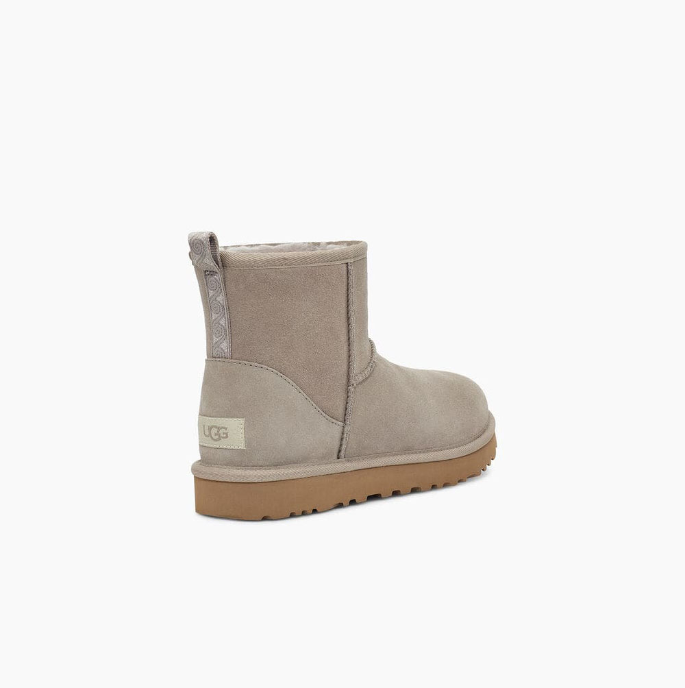 UGG Klassische Mini Swirl Classic Boots Damen Grau Schweiz | L4D1YT6H