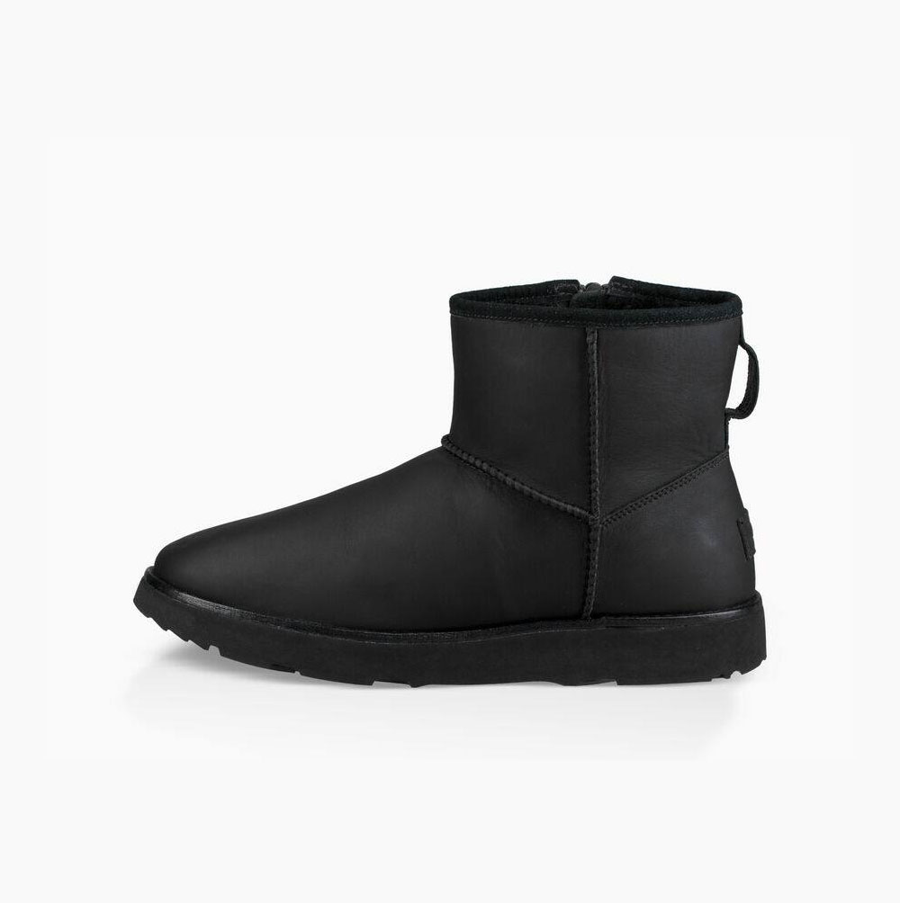 UGG Klassische Mini Zip Weather Classic Boots Herren Schwarz Schweiz | WKKZJL4H