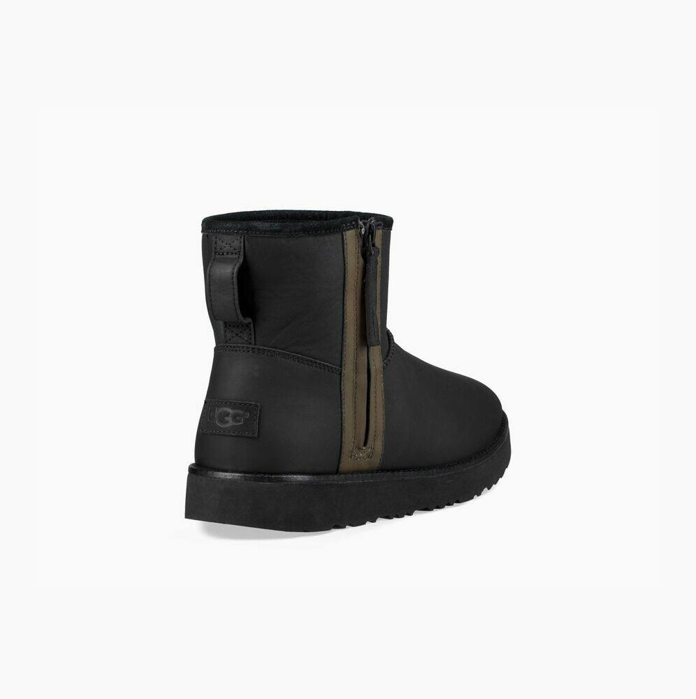 UGG Klassische Mini Zip Weather Classic Boots Herren Schwarz Schweiz | WKKZJL4H