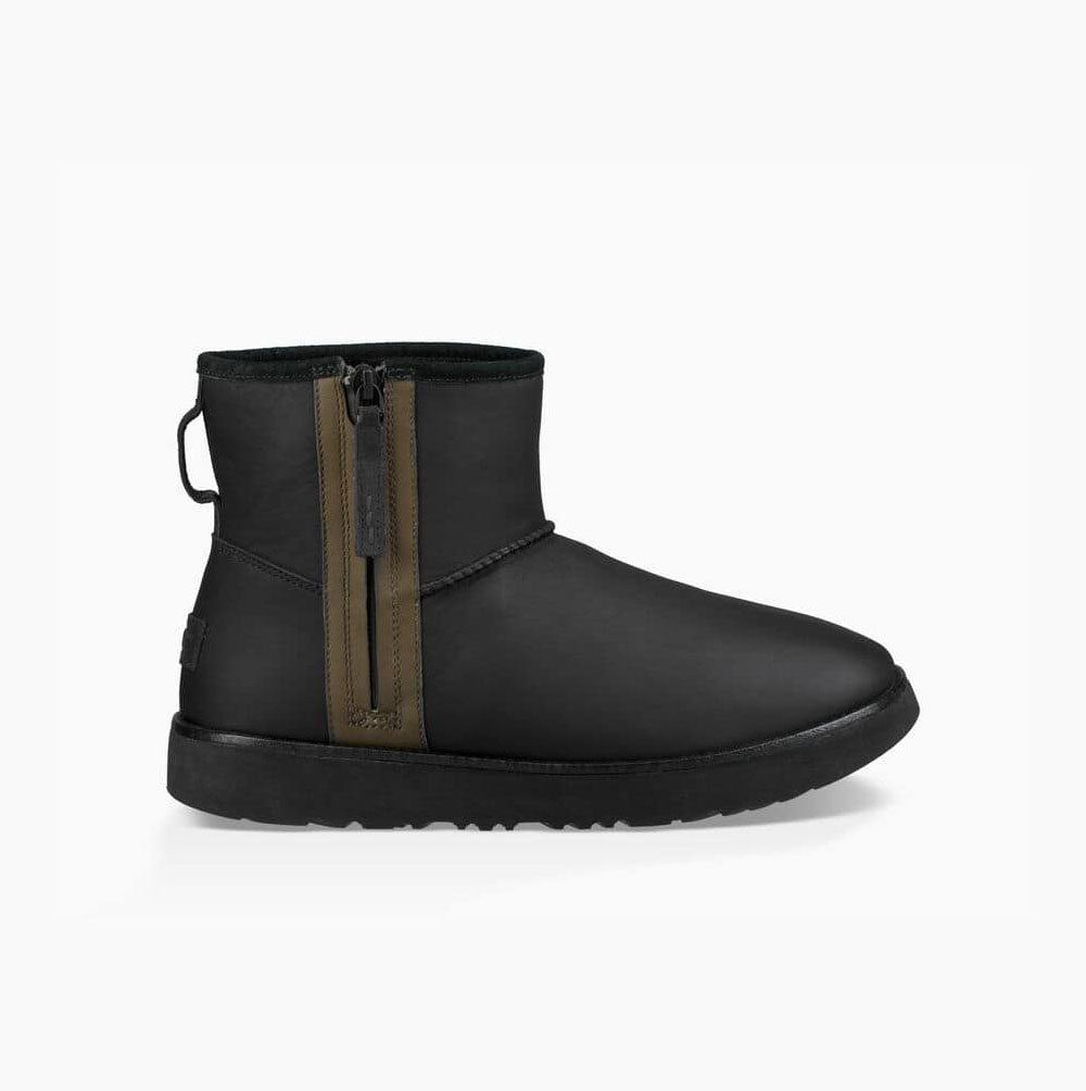 UGG Klassische Mini Zip Weather Classic Boots Herren Schwarz Schweiz | WKKZJL4H