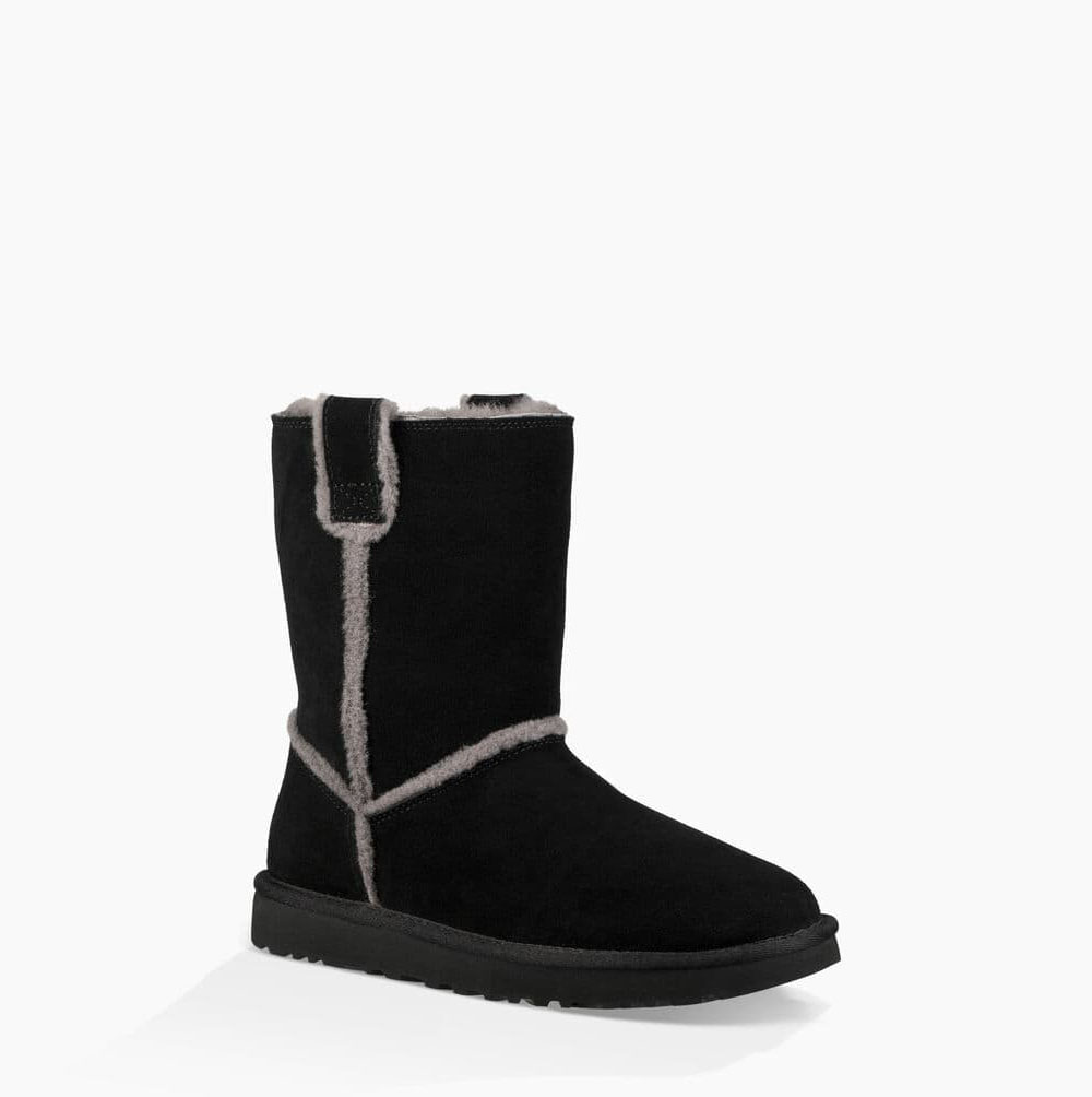 UGG Klassische Spill Seam Kurze Stiefel Damen Schwarz Schweiz | M41BS8CP