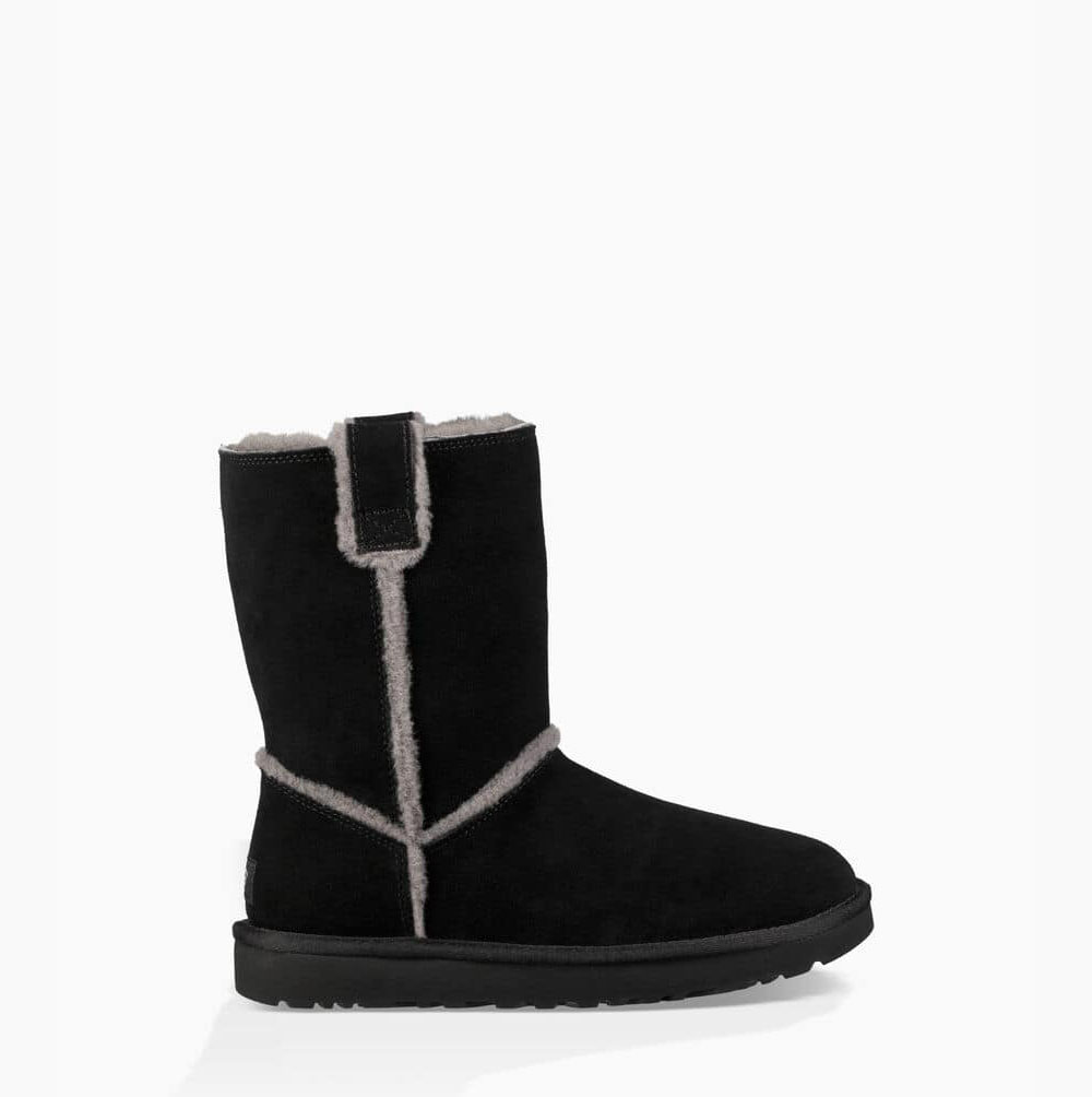 UGG Klassische Spill Seam Kurze Stiefel Damen Schwarz Schweiz | OZM4KPGJ