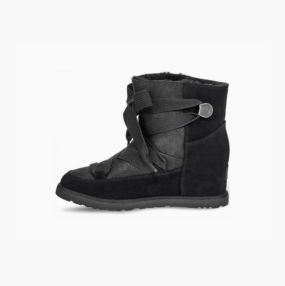 UGG Klassische Spitze-up Classic Boots Damen Schwarz Schweiz | N1ODID3B