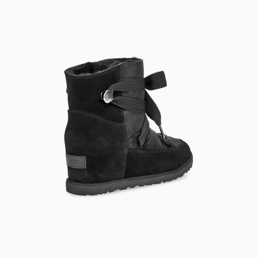 UGG Klassische Spitze-up Classic Boots Damen Schwarz Schweiz | N1ODID3B