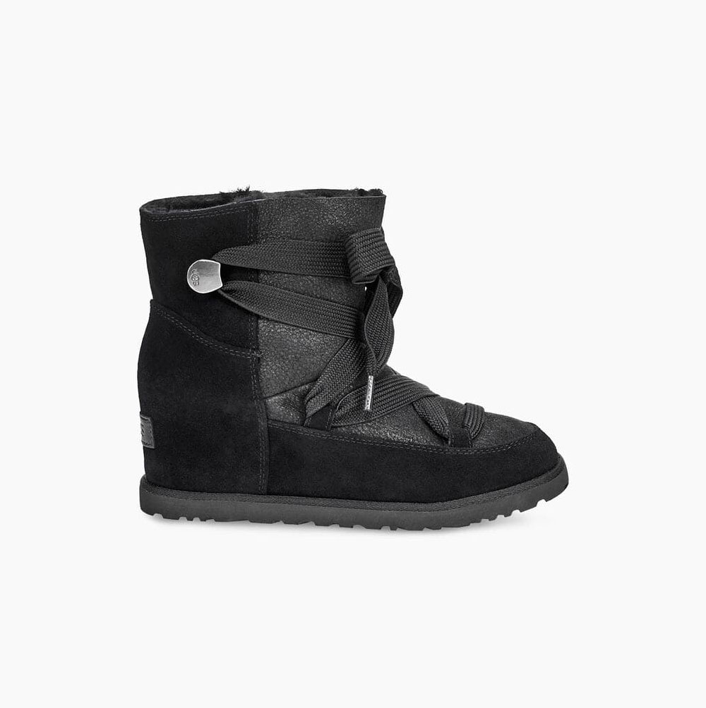 UGG Klassische Spitze-up Classic Boots Damen Schwarz Schweiz | N1ODID3B