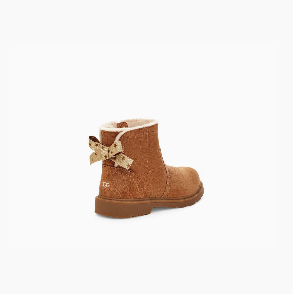 UGG Lynde Bow Boots Kinder Braun Schweiz | 0S3VQH67