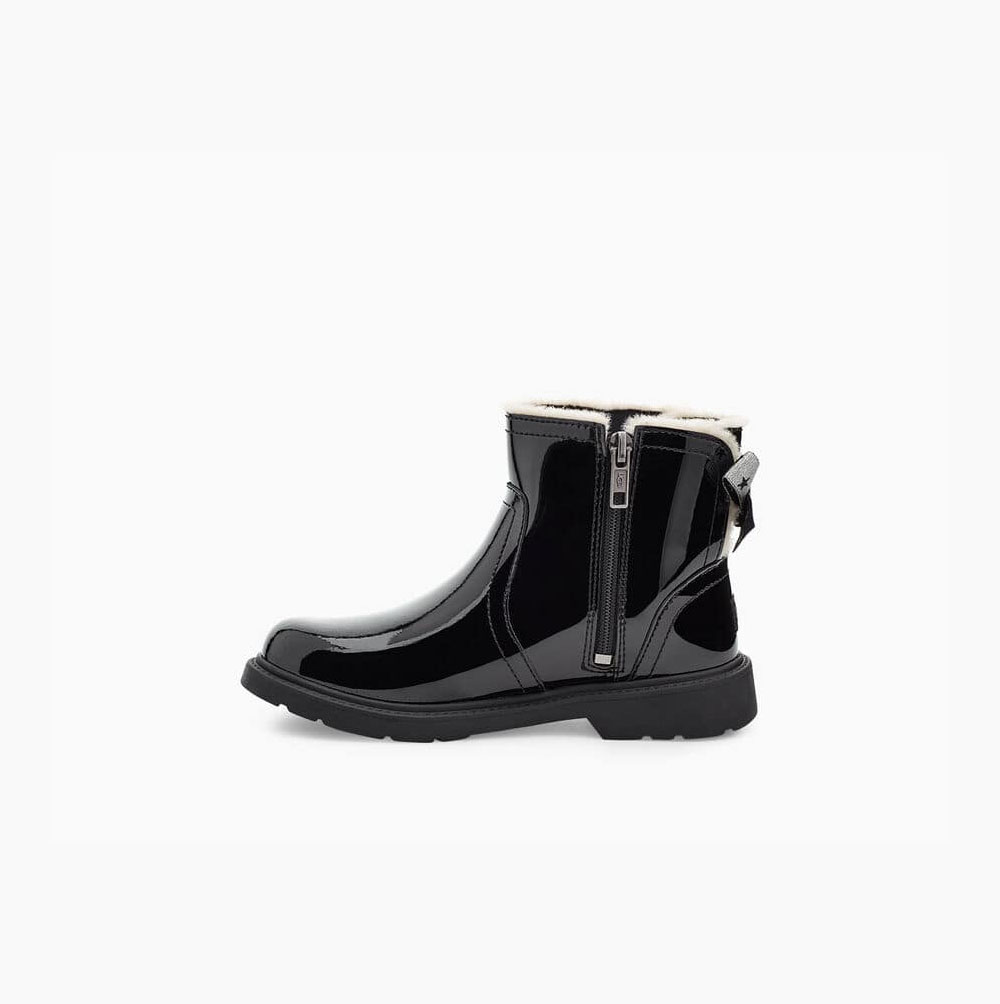 UGG Lynde Lack Regenstiefel Kinder Schwarz Schweiz | PZH59OZW