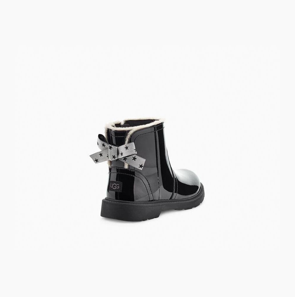 UGG Lynde Lack Regenstiefel Kinder Schwarz Schweiz | PZH59OZW