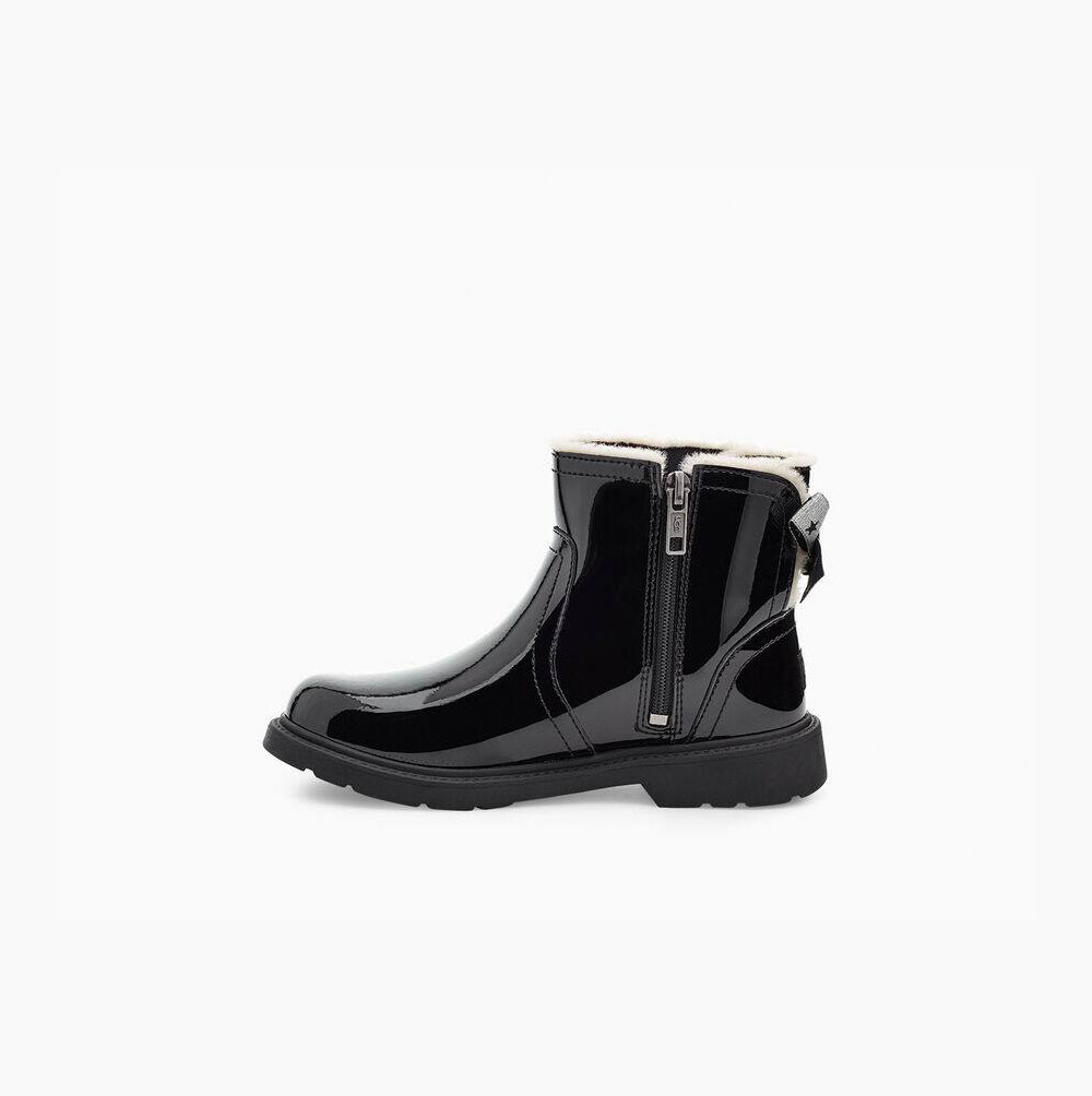 UGG Lynde Lack Regenstiefel Kinder Schwarz Schweiz | ZM625M0X