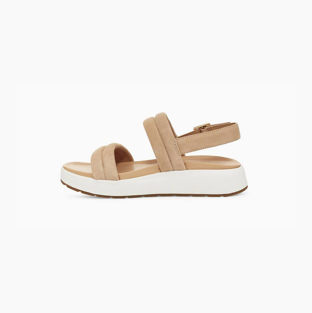 UGG Lynnden Plateau Sandalen Damen Beige Schweiz | DPCDS6KM