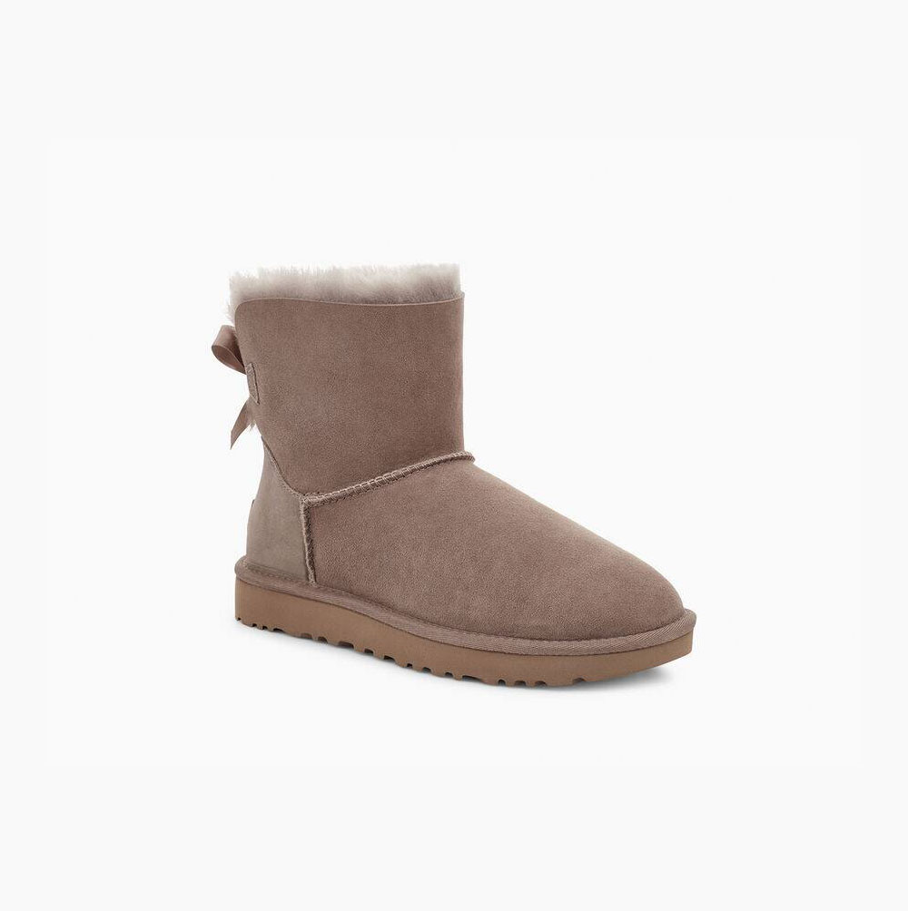 UGG Mini Bailey Bow II Bow Boots Damen Khaki Schweiz | TW0ASUFU