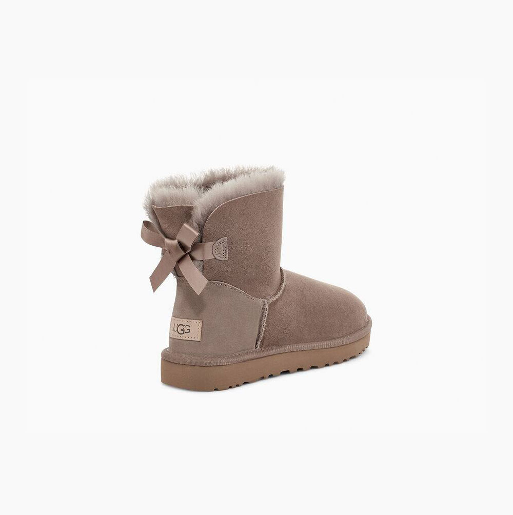 UGG Mini Bailey Bow II Bow Boots Damen Khaki Schweiz | TW0ASUFU