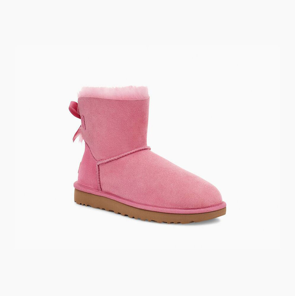 UGG Mini Bailey Bow II Bow Boots Damen Rosa Schweiz | 4HDRLL4L