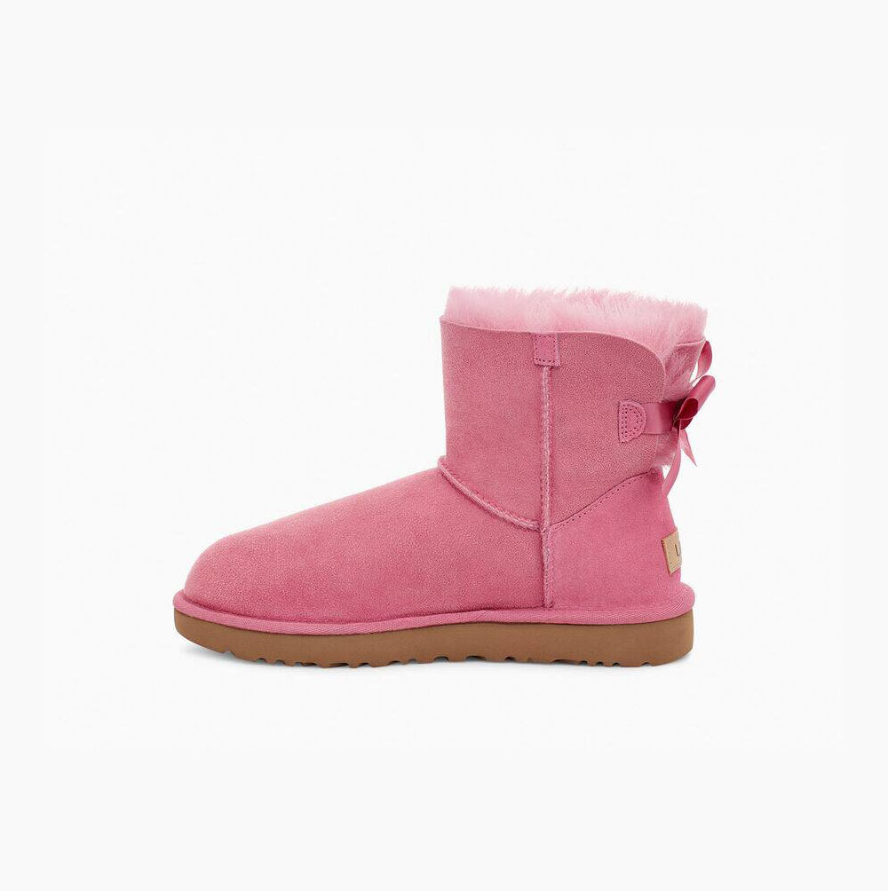 UGG Mini Bailey Bow II Bow Boots Damen Rosa Schweiz | 4HDRLL4L