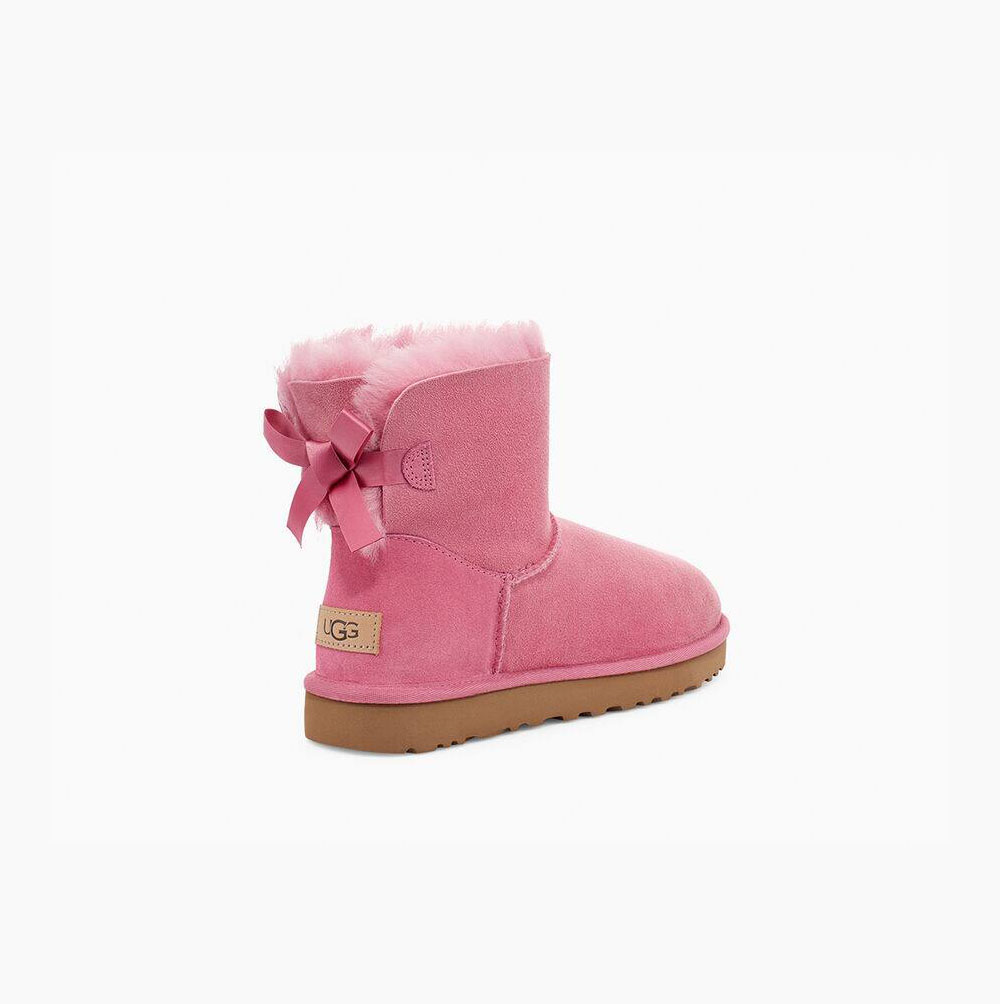 UGG Mini Bailey Bow II Bow Boots Damen Rosa Schweiz | 4HDRLL4L