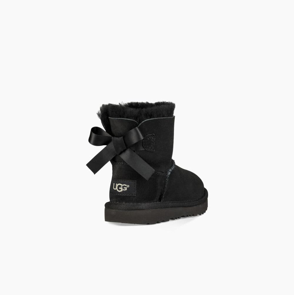 UGG Mini Bailey Bow II Bow Boots Kinder Schwarz Schweiz | IB4SKD1Y