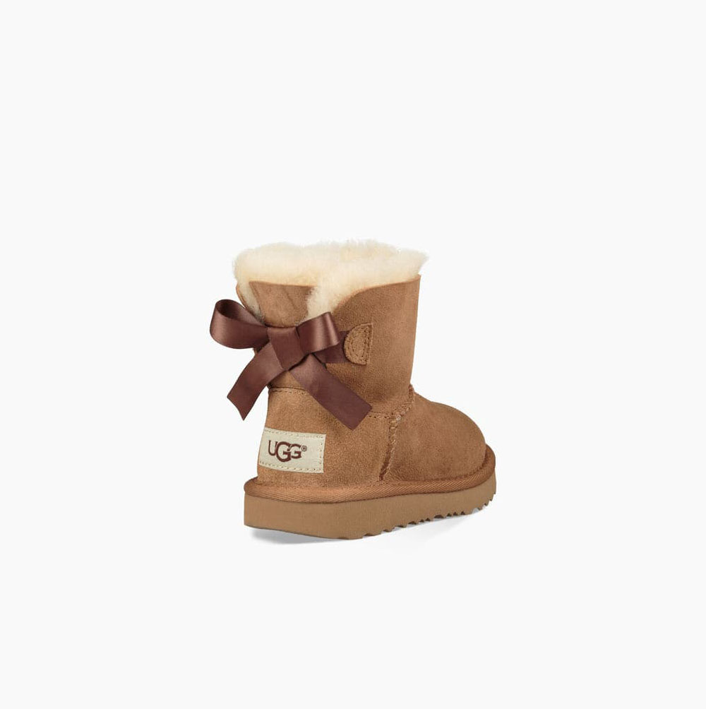 UGG Mini Bailey Bow II Bow Boots Kinder Braun Schweiz | Z9GGCV4S