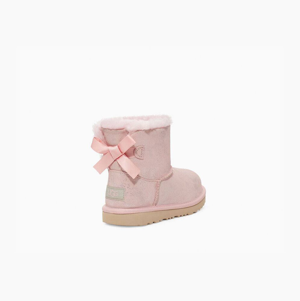 UGG Mini Bailey Bow II Shimmer Bow Boots Kinder Rosa Schweiz | RFADAI75