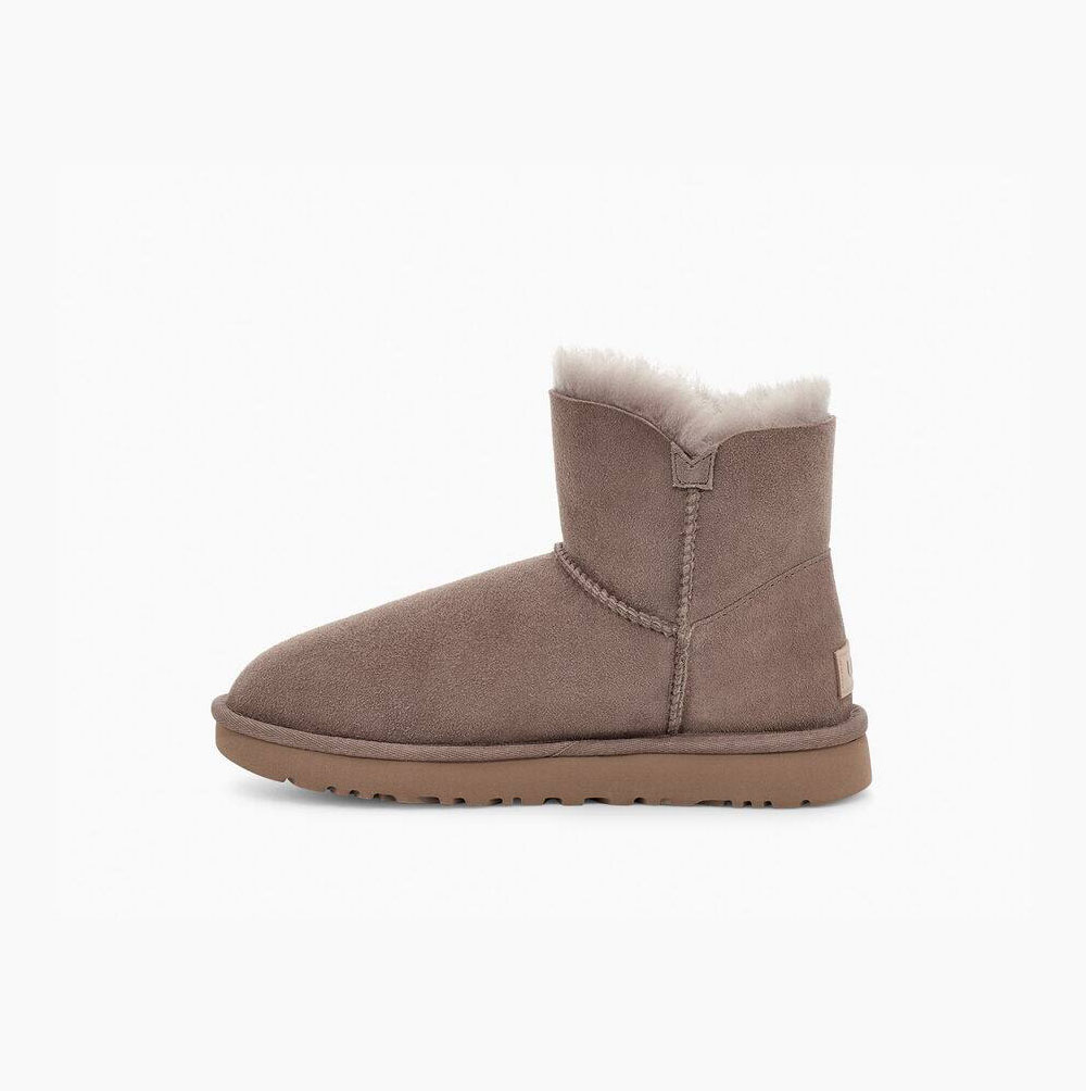 UGG Mini Bailey Button II Button Boots Damen Khaki Schweiz | FL134RQH