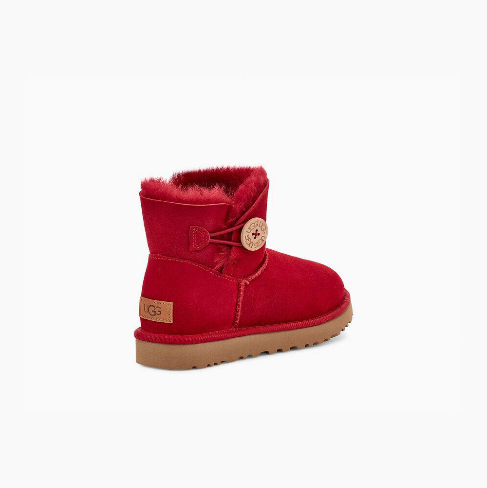 UGG Mini Bailey Button II Button Boots Damen Rot Schweiz | RQU9NK95