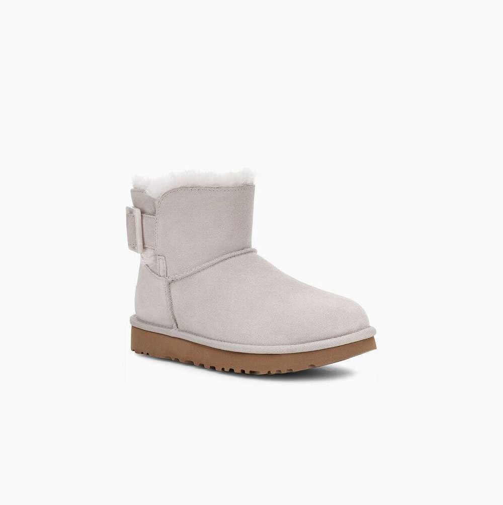 UGG Mini Bailey Mode Schnallen Mini Boots Damen Weiß Schweiz | V3ME2X0L