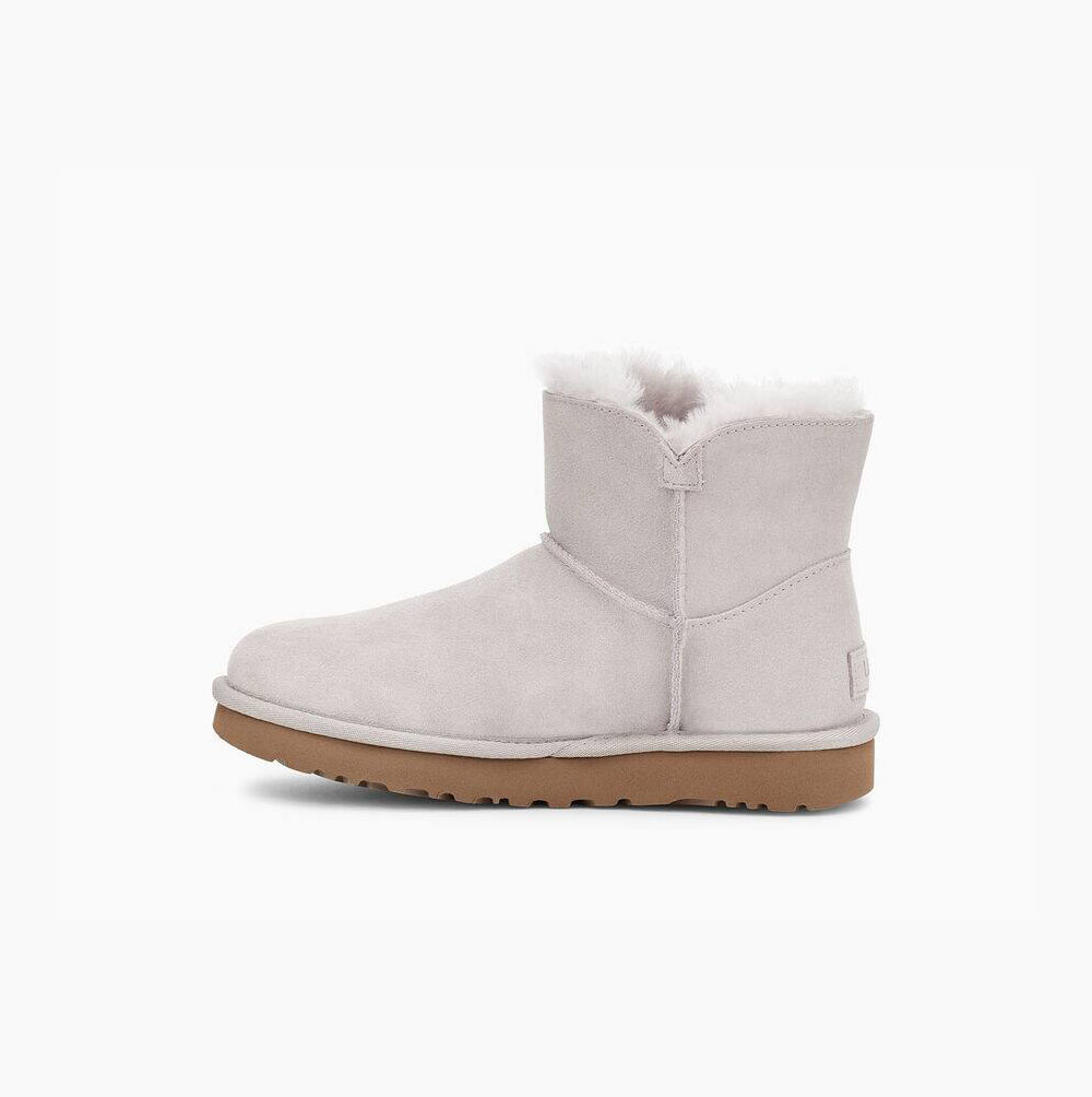 UGG Mini Bailey Mode Schnallen Mini Boots Damen Weiß Schweiz | V3ME2X0L