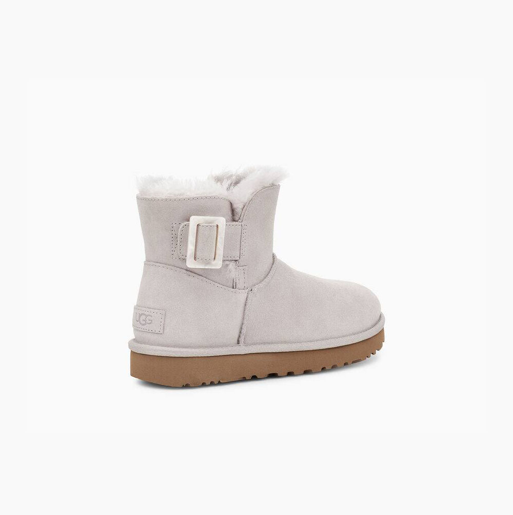 UGG Mini Bailey Mode Schnallen Mini Boots Damen Weiß Schweiz | V3ME2X0L