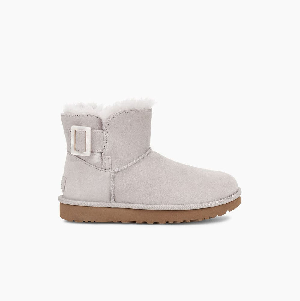 UGG Mini Bailey Mode Schnallen Mini Boots Damen Weiß Schweiz | V3ME2X0L