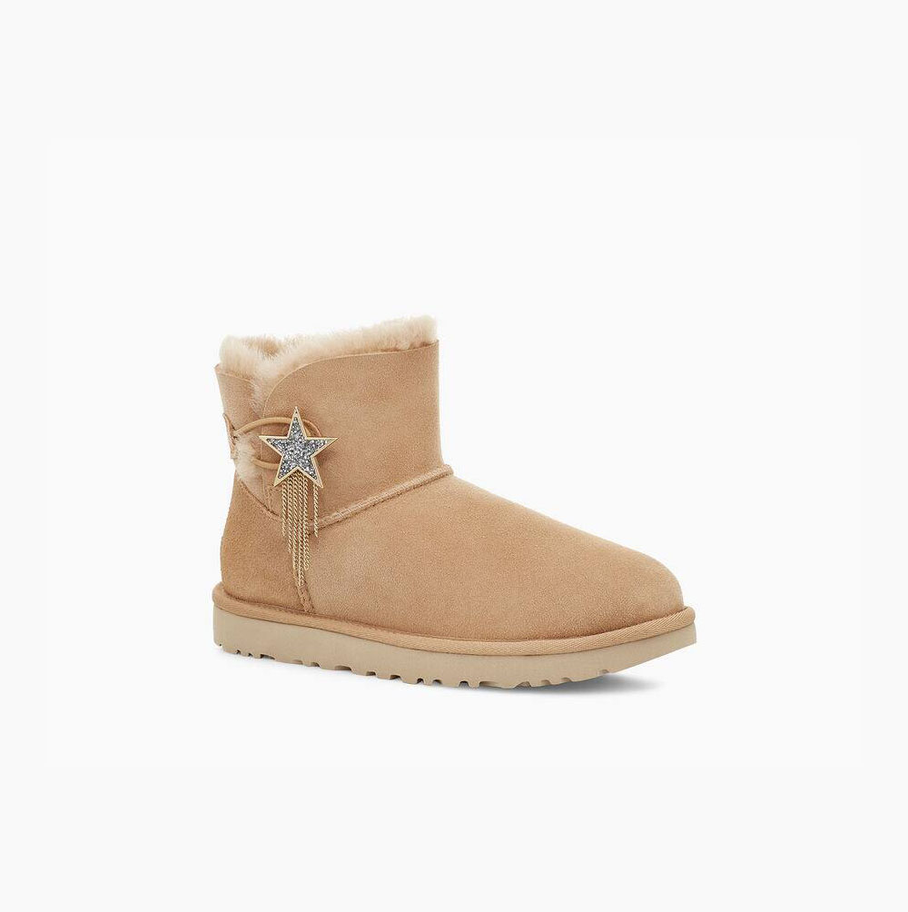 UGG Mini Bailey Star Mini Boots Damen Beige Schweiz | NY1YESCV