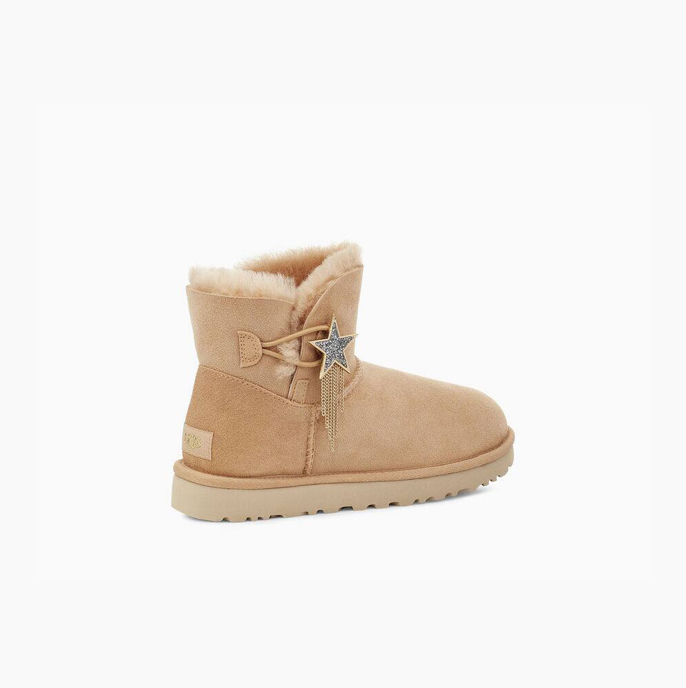 UGG Mini Bailey Star Mini Boots Damen Beige Schweiz | NY1YESCV