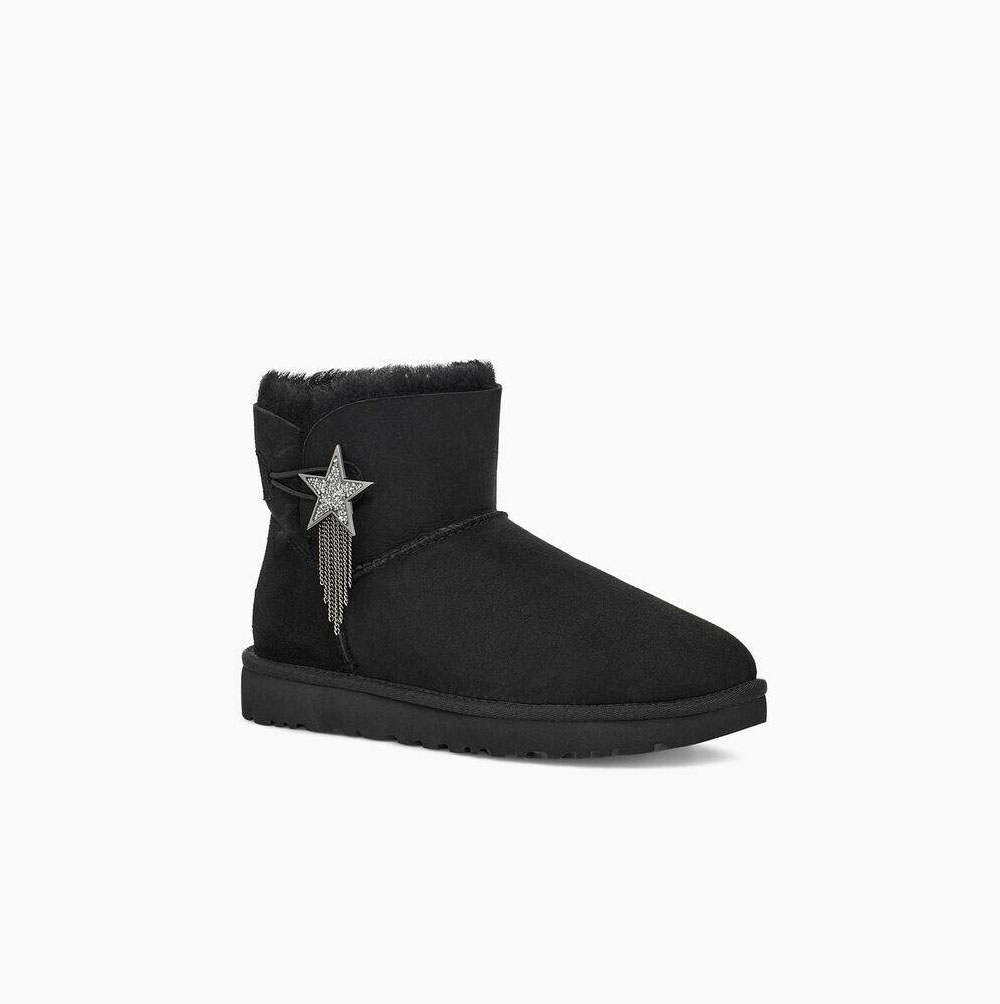 UGG Mini Bailey Star Mini Boots Damen Schwarz Schweiz | 9SB3P0AJ