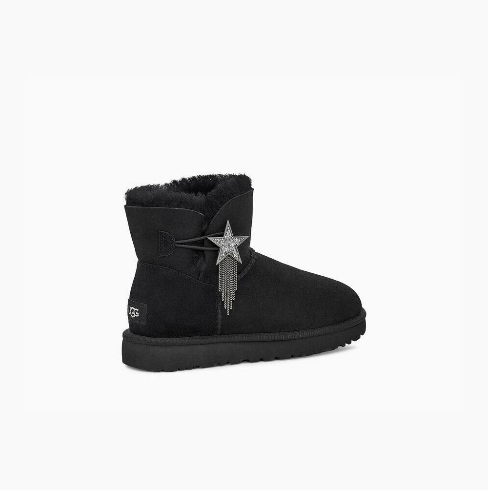 UGG Mini Bailey Star Mini Boots Damen Schwarz Schweiz | 9SB3P0AJ