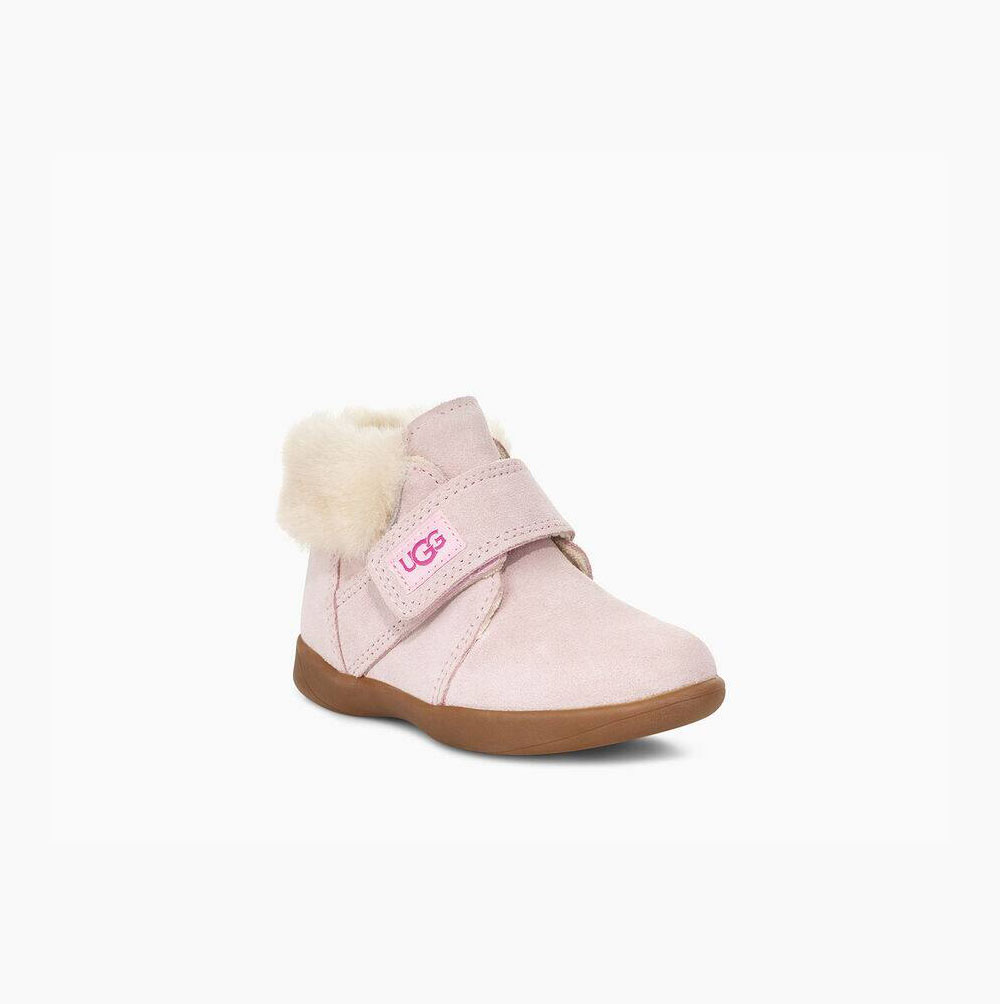 UGG Nolen Fur Boots Kinder Grau Rosa Schweiz | IX2ZSL93