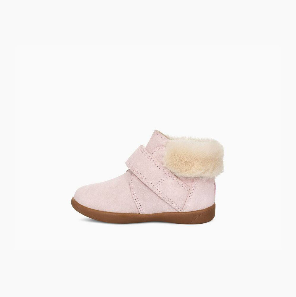 UGG Nolen Fur Boots Kinder Grau Rosa Schweiz | IX2ZSL93