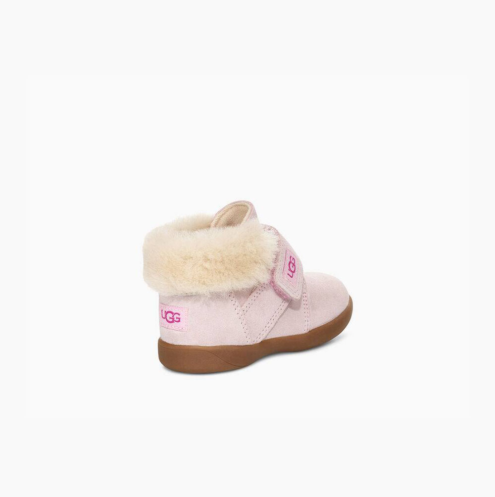 UGG Nolen Fur Boots Kinder Grau Rosa Schweiz | IX2ZSL93