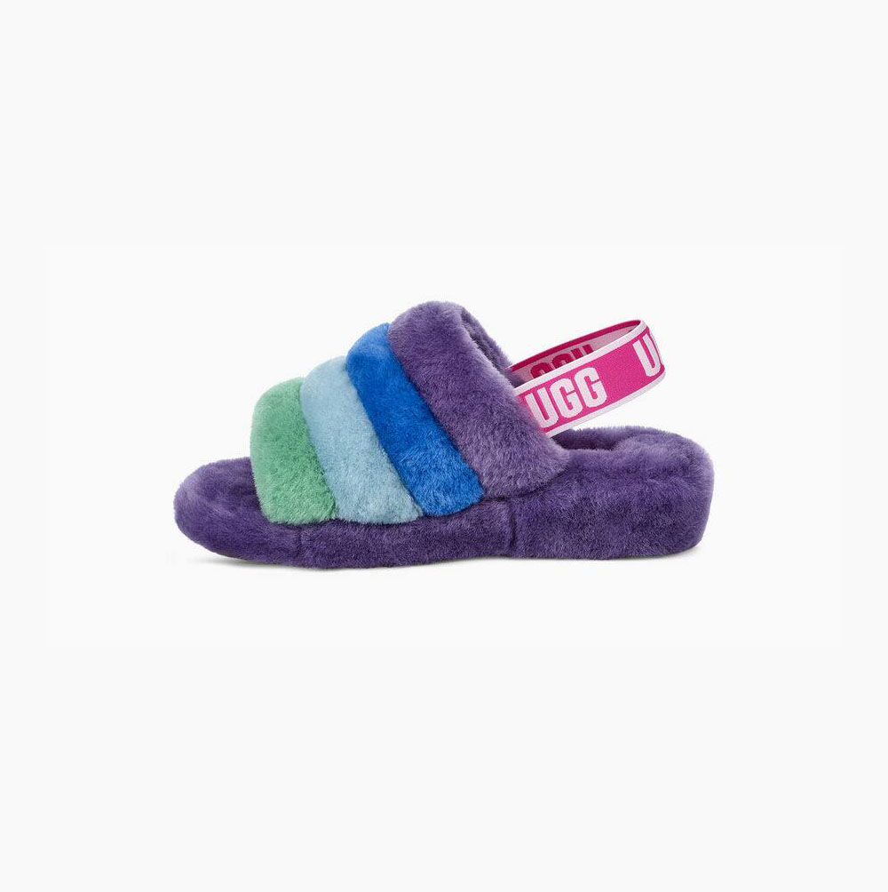 UGG Pride Fluff Yeah Hausschuhe Plateau Damen Mehrfarbig Lila Schweiz | YP61P9IG