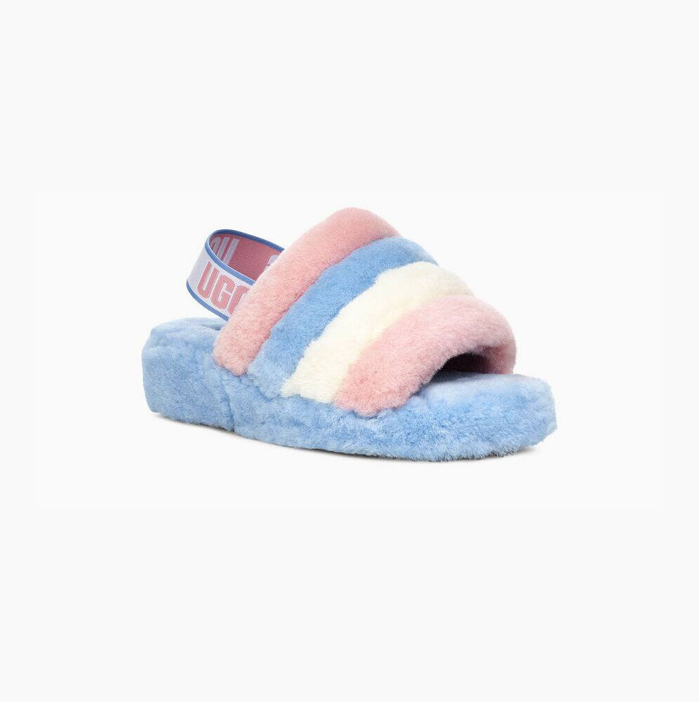 UGG Pride Fluff Yeah Hausschuhe Plateau Herren Blau Rosa Beige Schweiz | 20HJE3U9