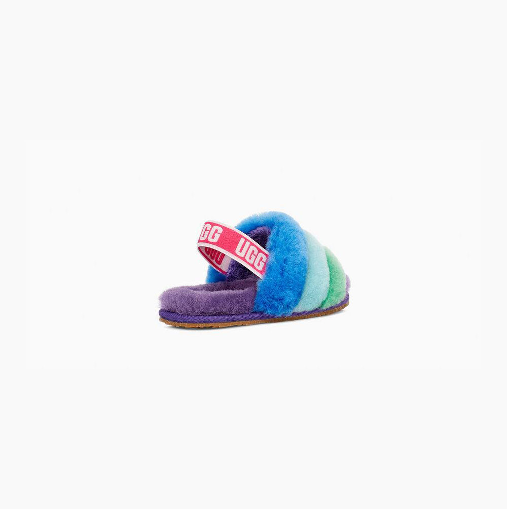 UGG Rainbow Fluff Yeah Hausschuhe Plateau Kinder Lila Mehrfarbig Schweiz | UV4T2CR9