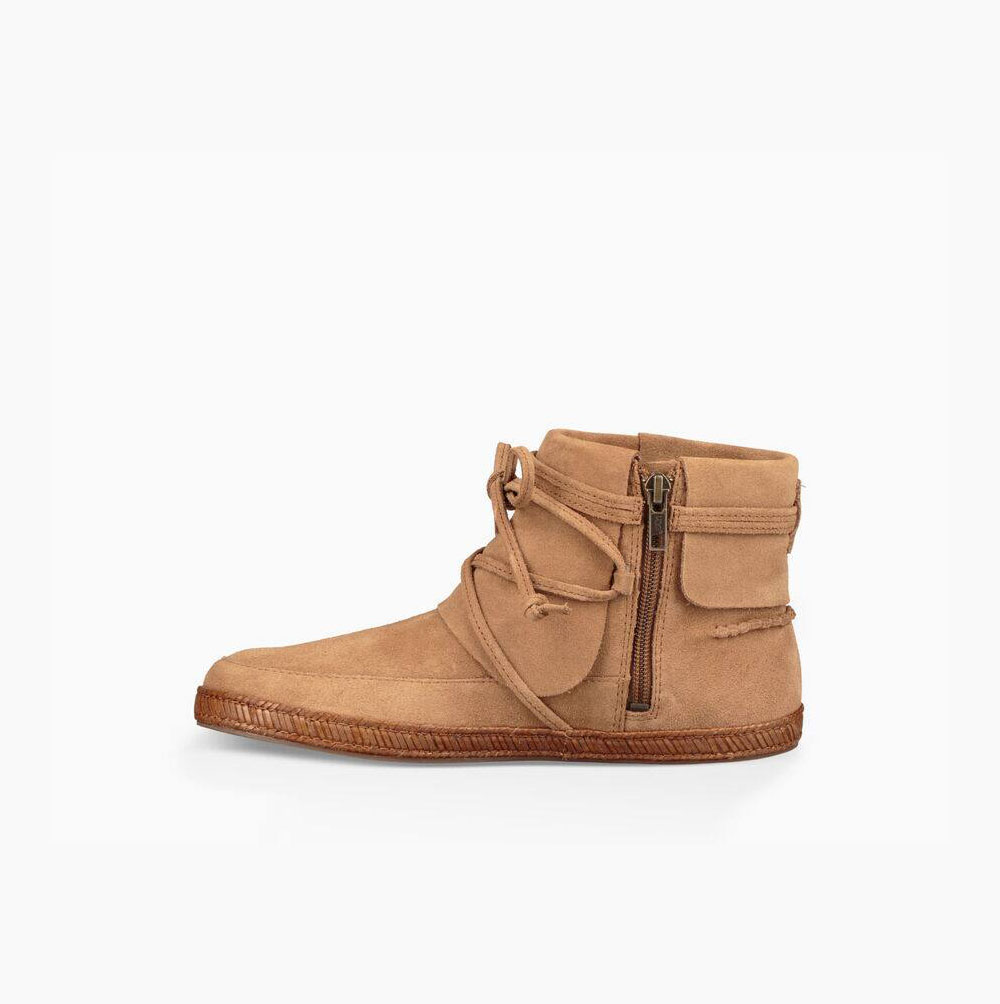 UGG Reid Moc Schnürstiefel Damen Braun Schweiz | ZXWR9Y2X