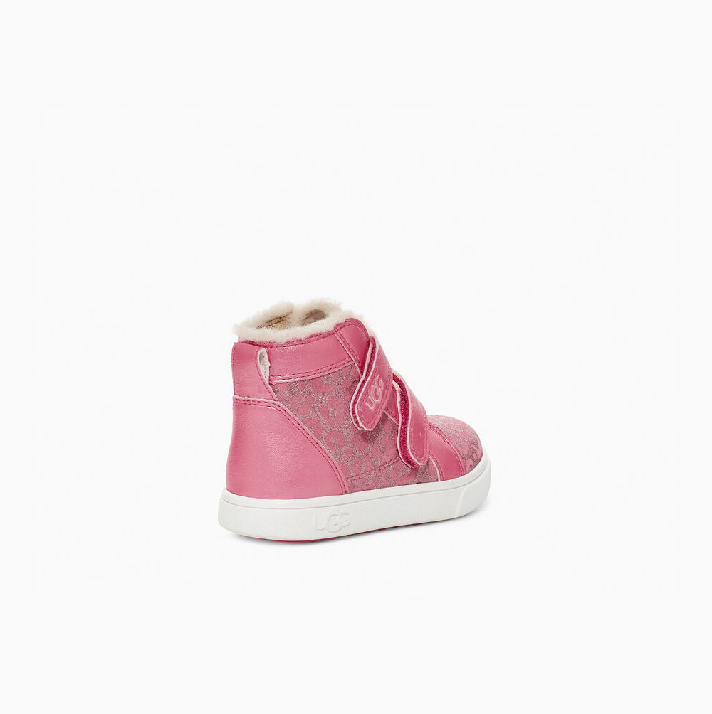 UGG Rennon II Glitter Leopard Sneaker Stiefel Kinder Rosa Schweiz | 00E7QQU3