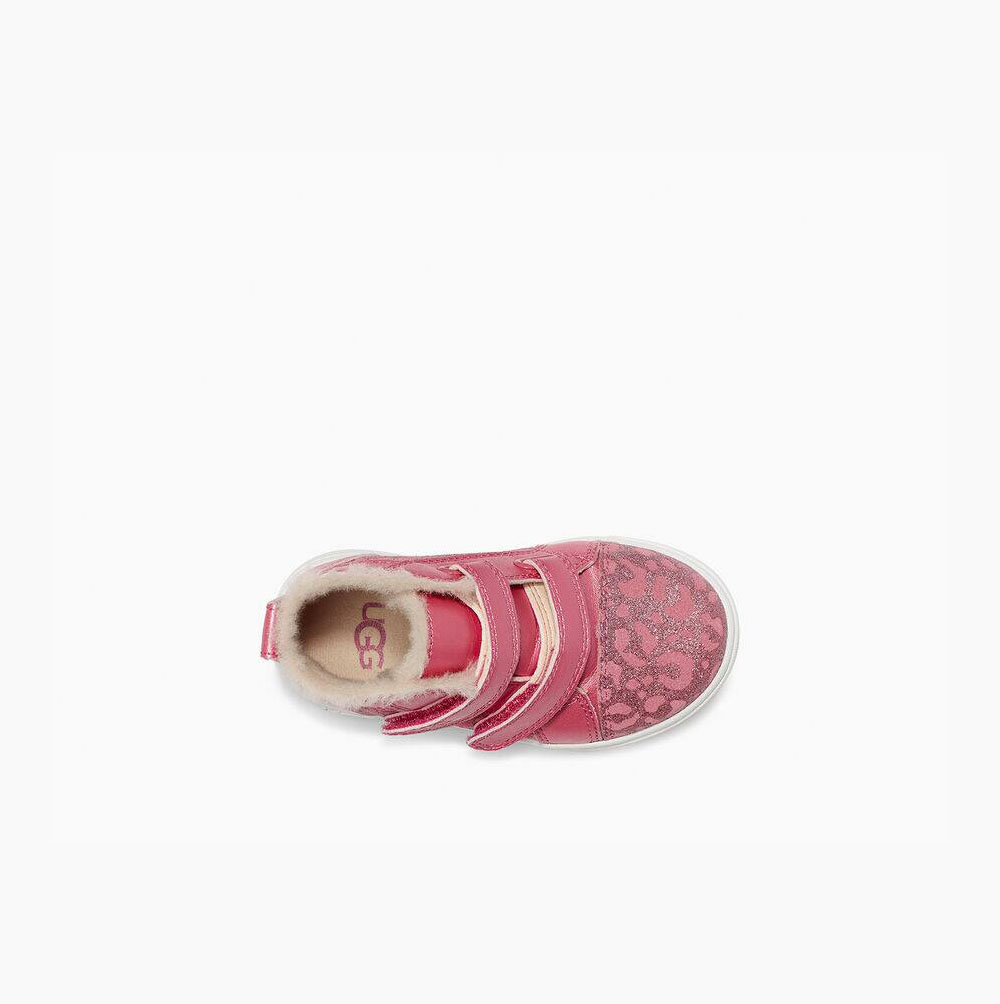 UGG Rennon II Glitter Leopard Sneaker Stiefel Kinder Rosa Schweiz | 00E7QQU3