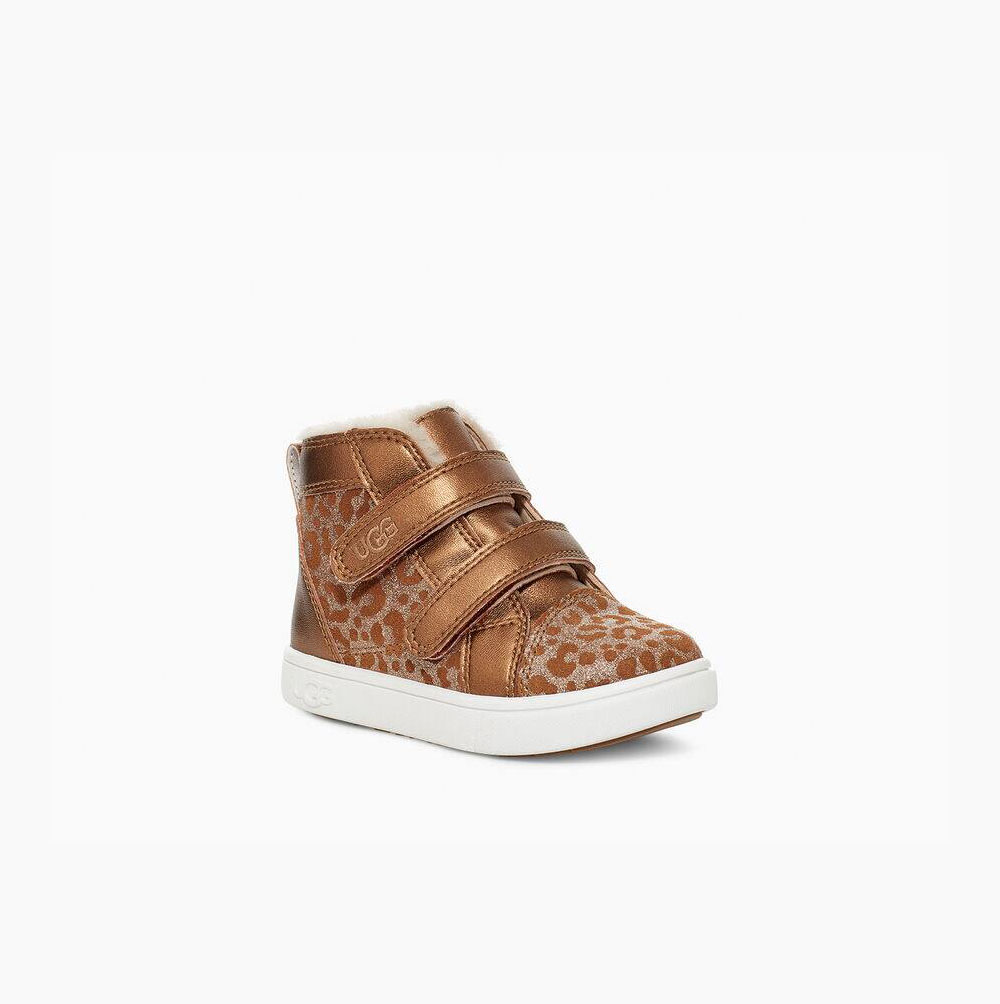 UGG Rennon II Glitter Leopard Sneaker Stiefel Kinder Braun Schweiz | YBMEPI37