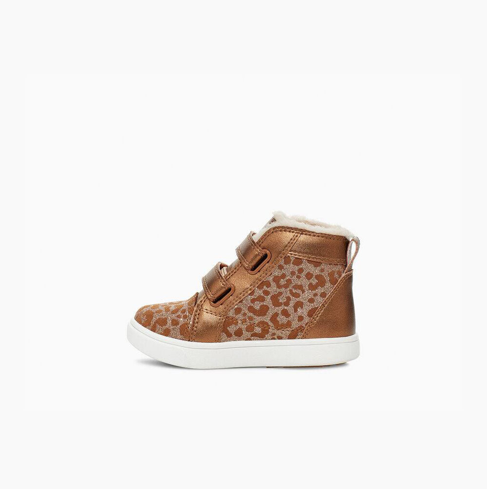 UGG Rennon II Glitter Leopard Sneaker Stiefel Kinder Braun Schweiz | YBMEPI37